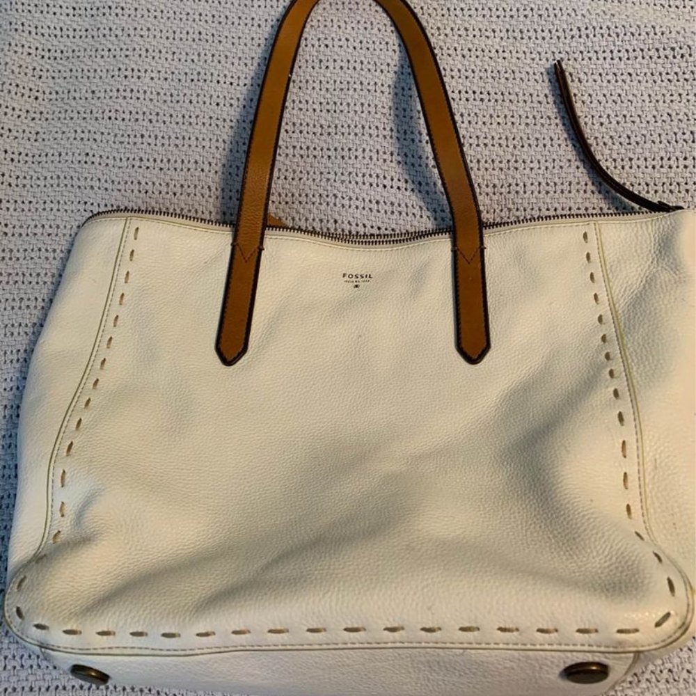 Fossil Large White Tote